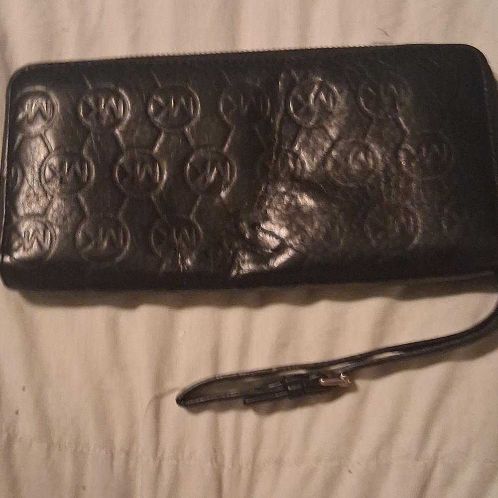 Michael Kors Black Embossed Wristlet - Picture 2 of 4